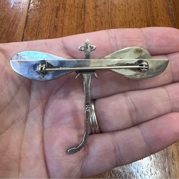 Vintage Sterling Silver Large 3D Dragon Fly Brooch - Picture 8 of 14